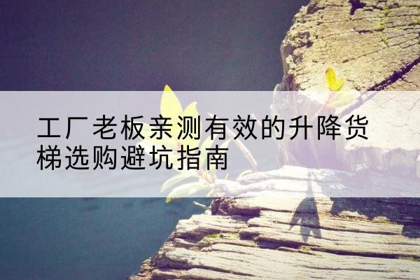 新抚升降货梯怎么选-工厂老板亲测有效的升降货梯选购避坑指南