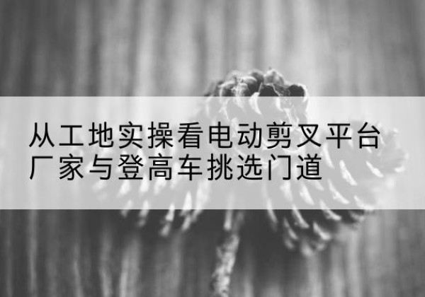新抚电动剪叉升降平台厂家-从工地实操看电动剪叉平台厂家与登高车挑选门道