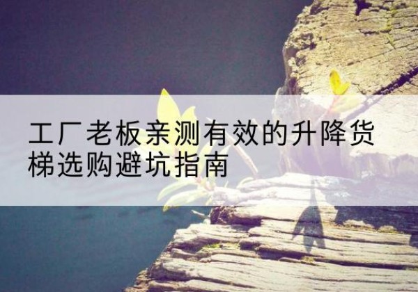 新抚升降货梯怎么选-工厂老板亲测有效的升降货梯选购避坑指南